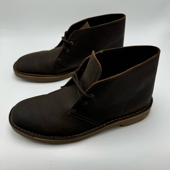 Clark’s Desert Evo Chukka Boot Brown Beeswax Leather Mens Size 10 - Picture 1 of 8
